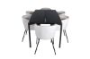 Imagine Masa de dining Pelle - Negru / negru Black+Berit Scaun - Negru / Bej Catifea_6