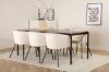 Imagine Masa de dining Pelle - Negru / negru Black+Berit Scaun - Negru / Bej Catifea_6