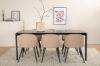 Imagine Pelle Dining Table - Black / black Black+Velvet Stitches Chair - Black / Beige Fabric (Polyester linen )_6