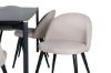 Imagine Pelle Dining Table - Black / black Black+Velvet Stitches Chair - Black / Beige Fabric (Polyester linen )_6