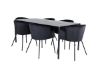 Imagine Masa de dining Pelle - Negru / negru Black+Berit Scaun - Negru / Catifea neagră_6