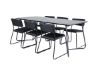 Imagine Masa Petra de Dining - Negru / Furnir Negru + Scaun Kenth - Negru / Faux Piele_6