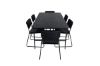 Imagine Masa de dining Uno - Negru / Furnir de negru + Scaun Kenth - Negru / Catifea neagra_6