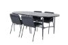 Imagine Masa de dining ovala Skate - Negru / Furnir negru + Scaun Tvist - Negru / Piele neagra_4