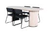 Imagine Vă rugăm să traduceți complet Bianca Oval Dining Table - White Wash / Black Veneer+Kenth Chair - Black / Black PU_4