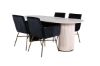 Imagine Please fully translate Bianca Oval Dining Table - White Wash / Black Veneer+Petra Chair - Distressed Copper / Black Velvet_4