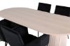 Imagine Please fully translate Bianca Oval Dining Table - White Wash / Black Veneer+Petra Chair - Distressed Copper / Black Velvet_4