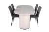 Imagine Bianca Oval Dining Table - White Wash / Black Veneer+Windu Lyx Chair - Black / Grey Micro Fibre_4