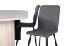 Imagine Bianca Oval Dining Table - White Wash / Black Veneer+Windu Lyx Chair - Black / Grey Micro Fibre_4