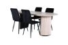 Imagine Bianca Oval Dining Table - White Wash / Black Veneer+Windu Lyx Chair - Black / Black Velvet_4