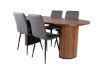 Imagine Bianca Oval Dining Table, Walnut Black Veneer+Windu Lyx Chair, Black Grey Micro Fibre_4