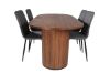 Imagine Bianca Oval Dining Table, Walnut Black Veneer+Windu Lyx Chair, Black Grey Micro Fibre_4