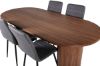 Imagine Bianca Oval Dining Table, Walnut Black Veneer+Windu Lyx Chair, Black Grey Micro Fibre_4