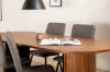 Imagine Bianca Oval Dining Table, Walnut Black Veneer+Windu Lyx Chair, Black Grey Micro Fibre_4