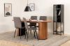 Imagine Bianca Oval Dining Table, Walnut Black Veneer+Windu Lyx Chair, Black Grey Micro Fibre_4