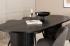 Imagine Bianca Oval Dining Table - Black / Black Veneer+Velvet Stitches Chair - Black / Grey Micro Fibre_4