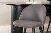 Imagine Bianca Oval Dining Table - Black / Black Veneer+Velvet Stitches Chair - Black / Grey Micro Fibre_4