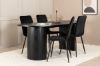 Imagine Masa ovala de dining Bianca - Negru / Furnir negru + Scaun Windu Lyx - Negru / Catifea neagra_4