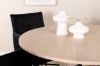 Imagine Masa de dining rotunda Bianca - White Wash / Furnir Negru+ Scaun Petra - Negru / Catifea Neagra_4