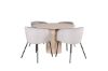 Imagine Bianca Round Dining Table - White Wash / Black Veneer+Berit Chair - Black / Light Grey Velvet_4