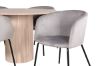 Imagine Bianca Round Dining Table - White Wash / Black Veneer+Berit Chair - Black / Light Grey Velvet_4