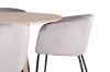 Imagine Bianca Round Dining Table - White Wash / Black Veneer+Berit Chair - Black / Light Grey Velvet_4