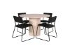 Imagine Masa de dining rotunda Bianca - Alb Wash / Furnir Negru + Scaun Kenth - Negru / Negru PU_4