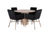 Imagine Bianca Round Dining Table - White Wash / Black Veneer+Petra Chair - Distressed Copper / Black Velvet_4