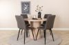 Imagine Vă rugăm să traduceți complet Bianca Round Dining Table - White Wash / Black Veneer + Windu Lyx Chair - Black / Grey Micro Fibre_4