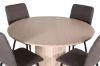 Imagine Vă rugăm să traduceți complet Bianca Round Dining Table - White Wash / Black Veneer + Windu Lyx Chair - Black / Grey Micro Fibre_4