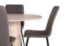 Imagine Vă rugăm să traduceți complet Bianca Round Dining Table - White Wash / Black Veneer + Windu Lyx Chair - Black / Grey Micro Fibre_4