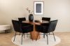 Imagine Bianca Round Dining Table - Walnut / Black Veneer+Petra Chair - Black / Black Velvet_4