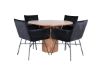 Imagine Bianca Round Dining Table - Walnut / Black Veneer+Petra Chair - Black / Black Velvet_4