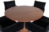 Imagine Bianca Round Dining Table - Walnut / Black Veneer+Petra Chair - Black / Black Velvet_4