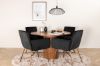 Imagine Bianca Round Dining Table - Walnut / Black Veneer+Petra Chair - Distressed Copper / Black Velvet_4