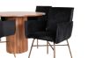 Imagine Bianca Round Dining Table - Walnut / Black Veneer+Petra Chair - Distressed Copper / Black Velvet_4