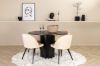 Imagine Masa rotunda de dining Bianca - Negru / Furnir de Black + scaun de catifea cu cusături - Negru / Bej Velvet_4