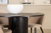 Imagine Bianca Round Dining Table - Black / Black Veneer+Velvet Stitches Chair - Black / Beige Fabric (Polyester linen )_4