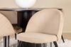 Imagine Bianca Round Dining Table - Black / Black Veneer+Velvet Stitches Chair - Black / Beige Fabric (Polyester linen )_4