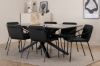 Imagine Masa de dining Piazza - Negru / Furnir Gri+ Scaun Tvist - Negru / Negru PU_6