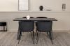 Imagine Inca Extentiontable - Black top / black Legs +Berit Chair - Black / Black Velvet _4