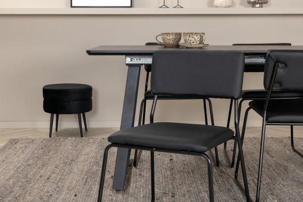 Imagine Inca Extentiontable - Black top / black Legs +Kenth Chair - Black / Black PU _4