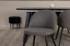 Imagine Inca Extentiontable - Black top / black Legs +Velvet Stitches Chair - Black / Grey Micro Fibre _4