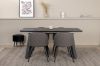 Imagine Inca Extentiontable - Black top / black Legs +Velvet Stitches Chair - Black / Grey Micro Fibre _4