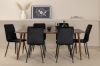 Imagine Masa de dining Polar 180 cm - Blat de nuc - Picioare de nuc + Scaun Windu Lyx - Negru / Catifea neagra _6