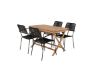 Imagine Masă de dining Kenya 120*70*H75 - Teak + Scaun Lindos - Aluminiu negru / Sârmă neagră_4