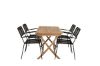 Imagine Masă de dining Kenya 120*70*H75 - Teak + Scaun Lindos - Aluminiu negru / Sârmă neagră_4