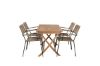 Imagine Masa de dining Kenya 120*70*H75 - Teak+Lindos - Scaun cu brate - Aluminiu negru / Latte Rope_4