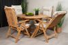 Imagine Masa de dining rotunda Kenya ø120cm - Teak + 4 scaune pliabile cu 5 poziții - Teak