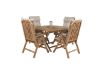 Imagine Masa de dining rotunda Kenya ø120cm - Teak + 4 scaune pliabile cu 5 poziții - Teak